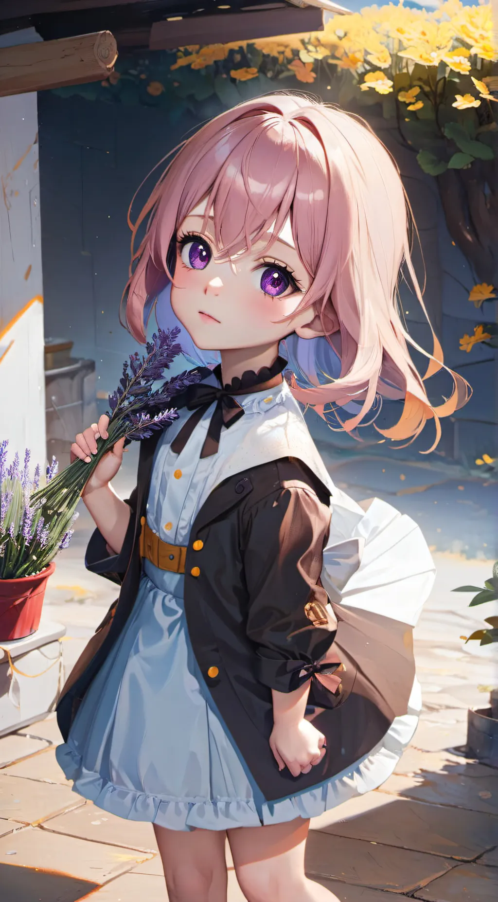 ai character: Lavender  background