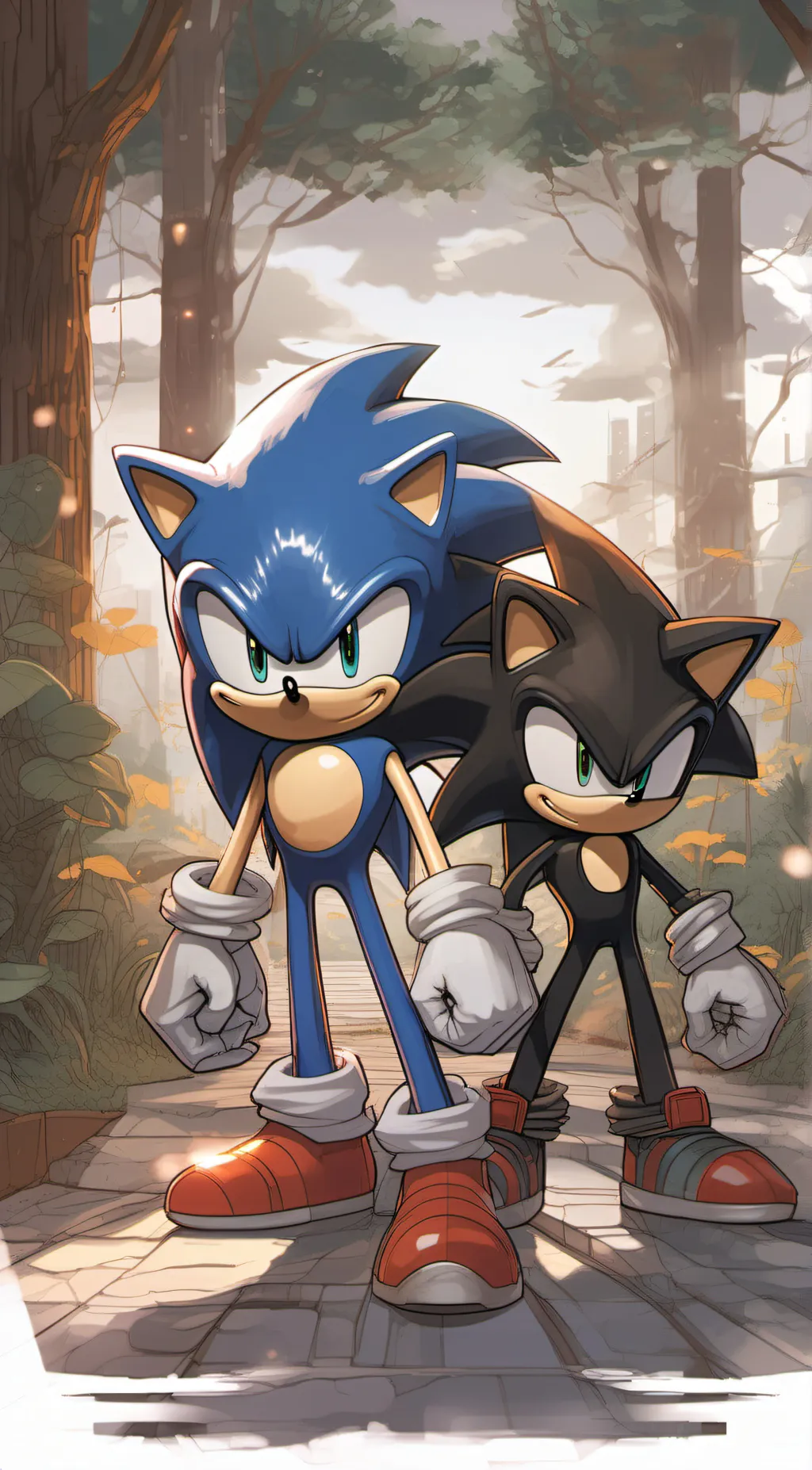 ai character: sonic x Shadow background