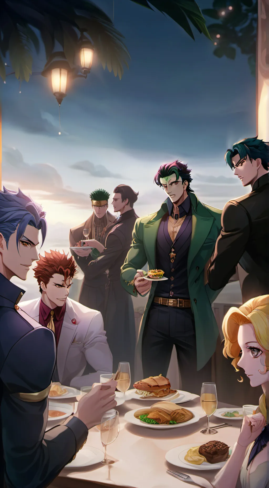 ai character: JJBA gathering background