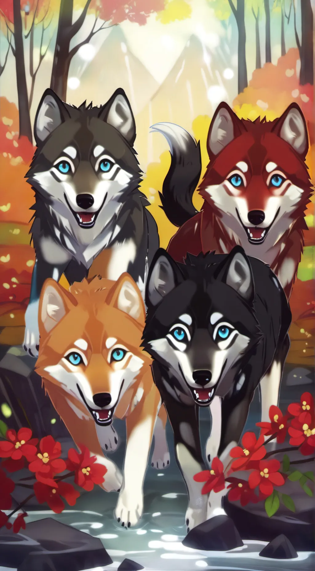 ai character: baby wolfs background