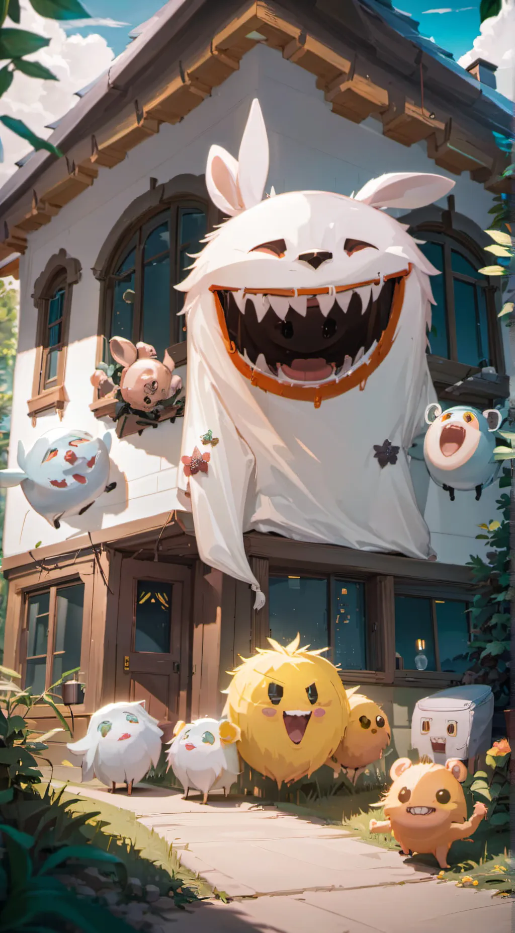 ai character: Smiling Critters background