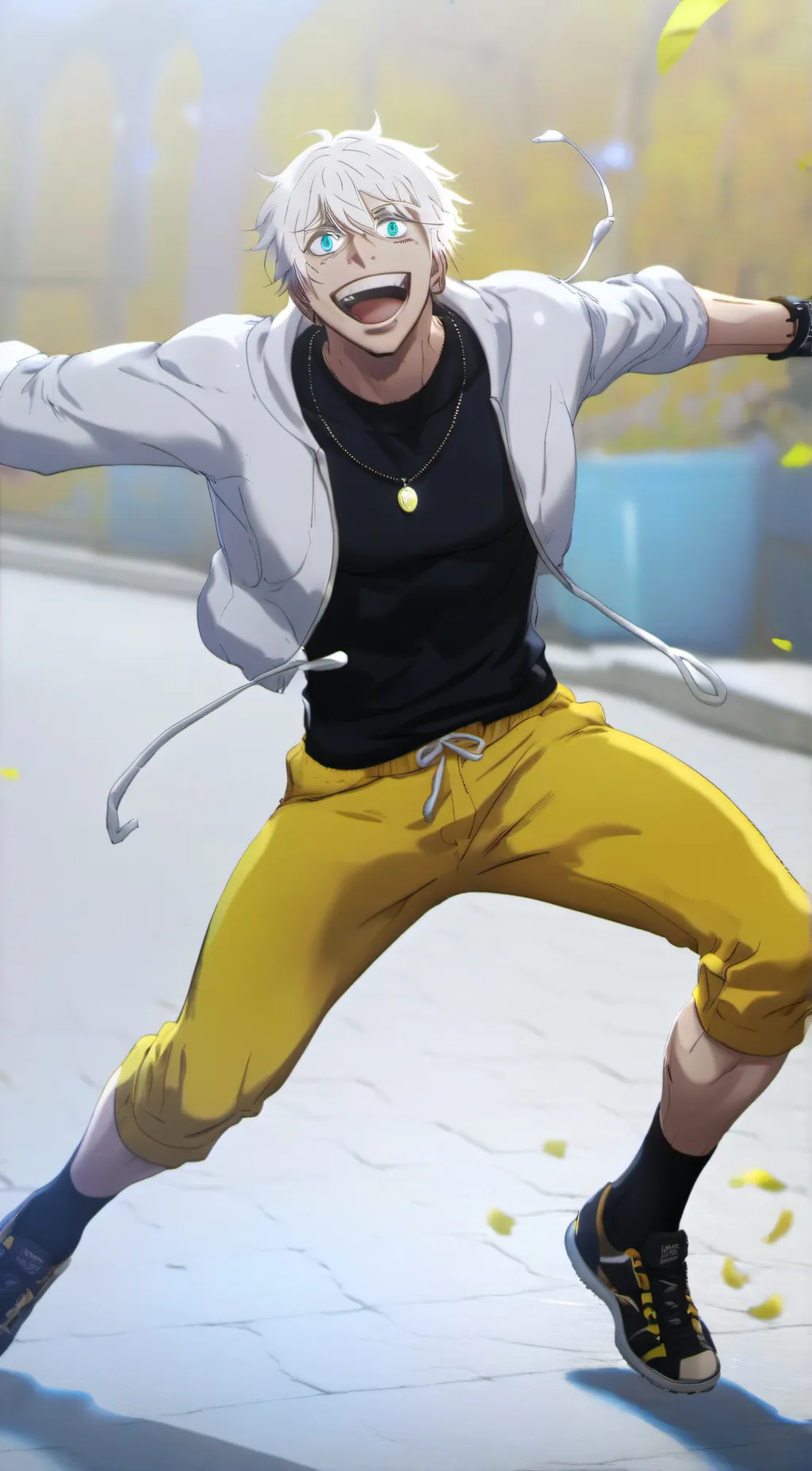 ai character: gojo but sus background