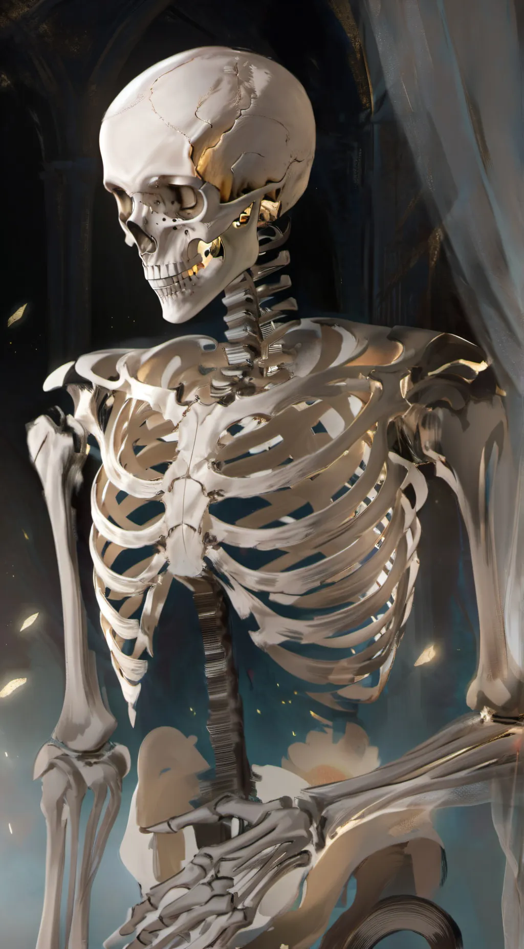 ai character: Skeleton  background