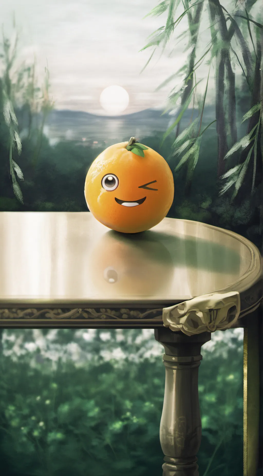 ai character: Annoying Orange background