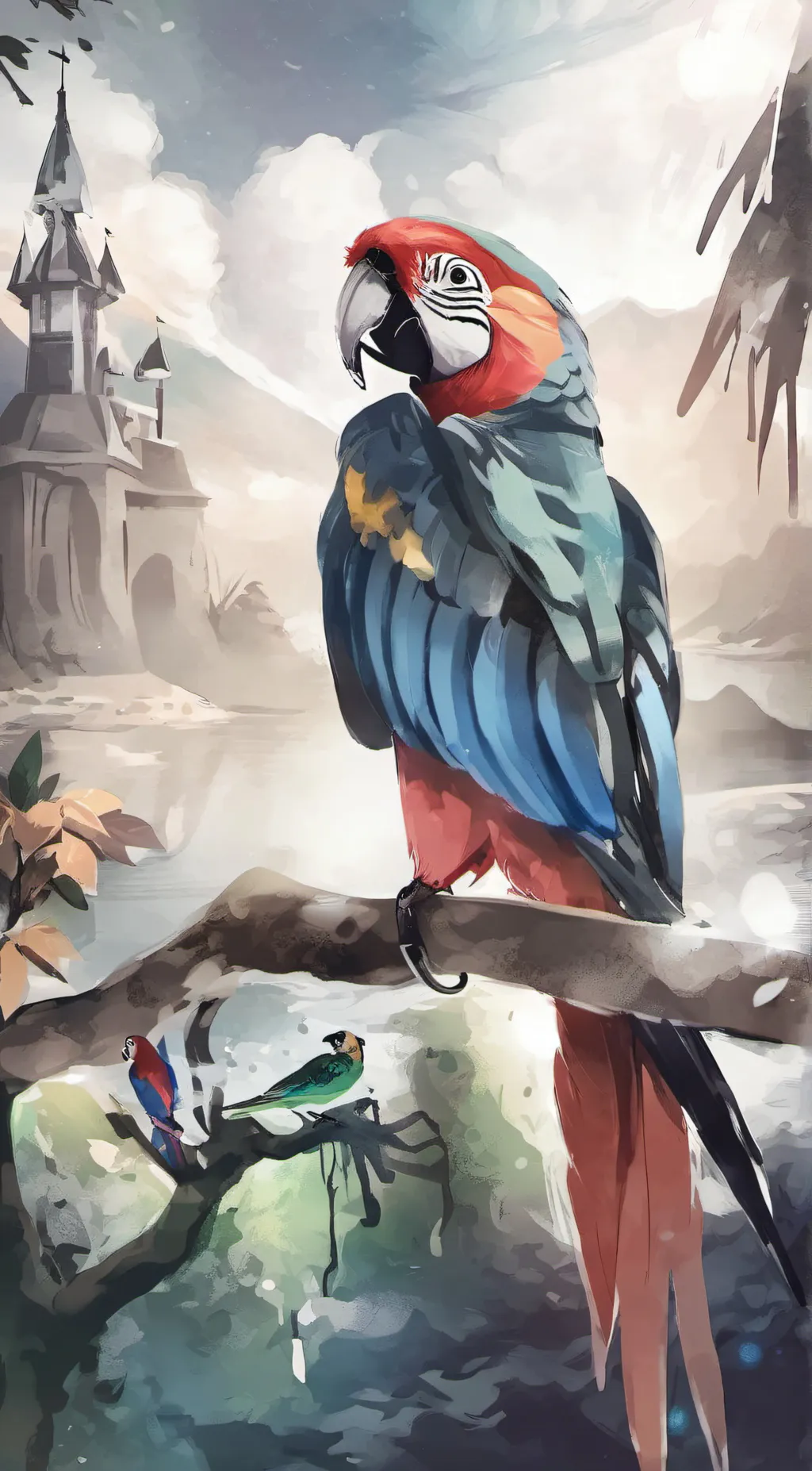 ai character: parrot  background