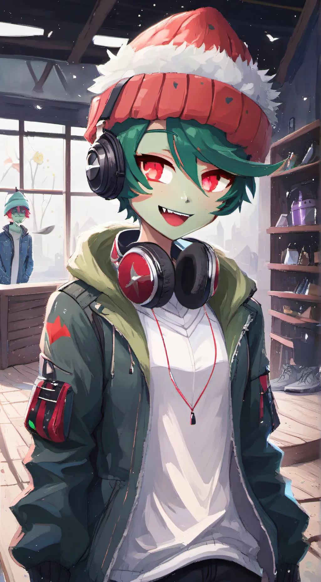 ai character: Melony the melon background