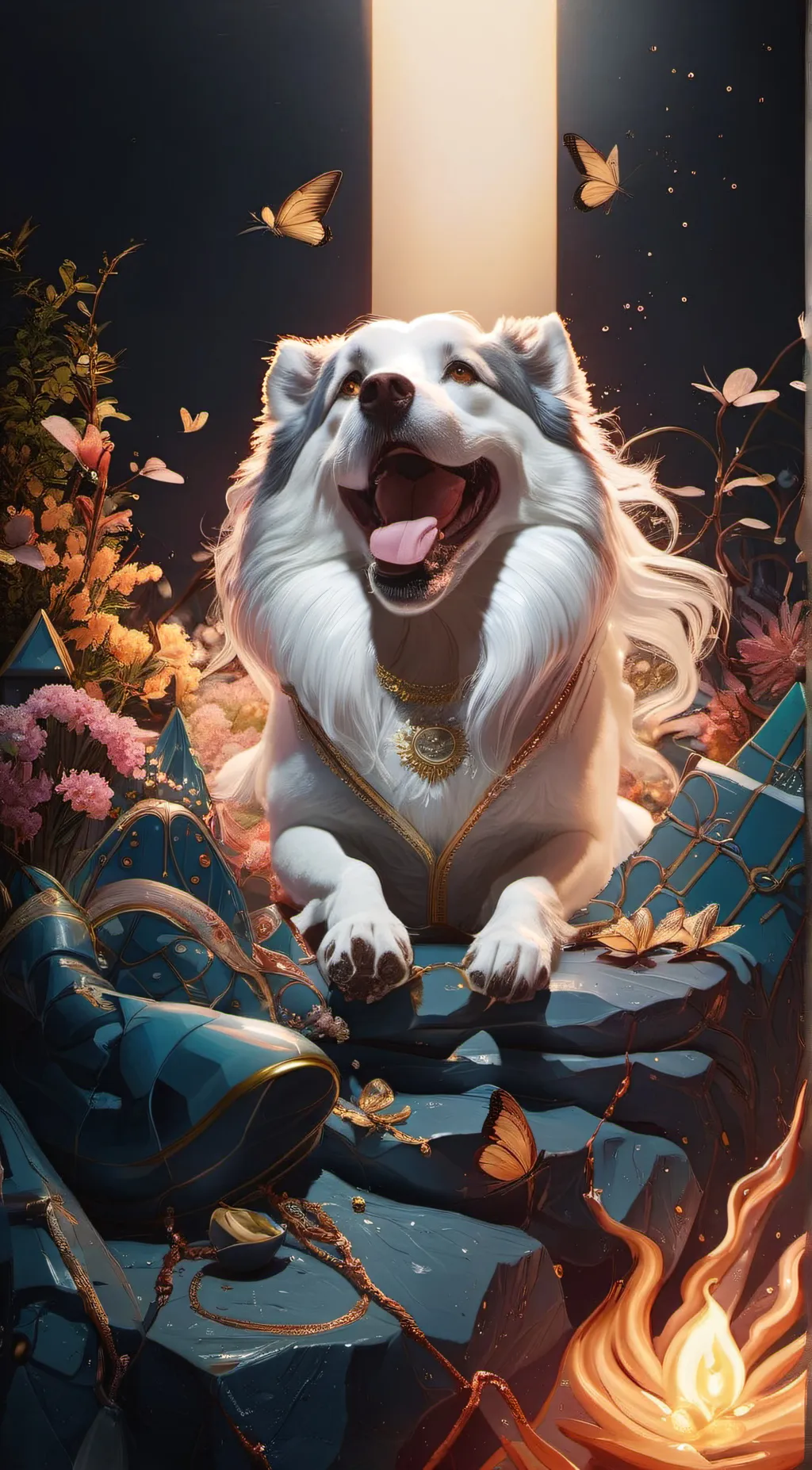ai character: Pregnant dog background