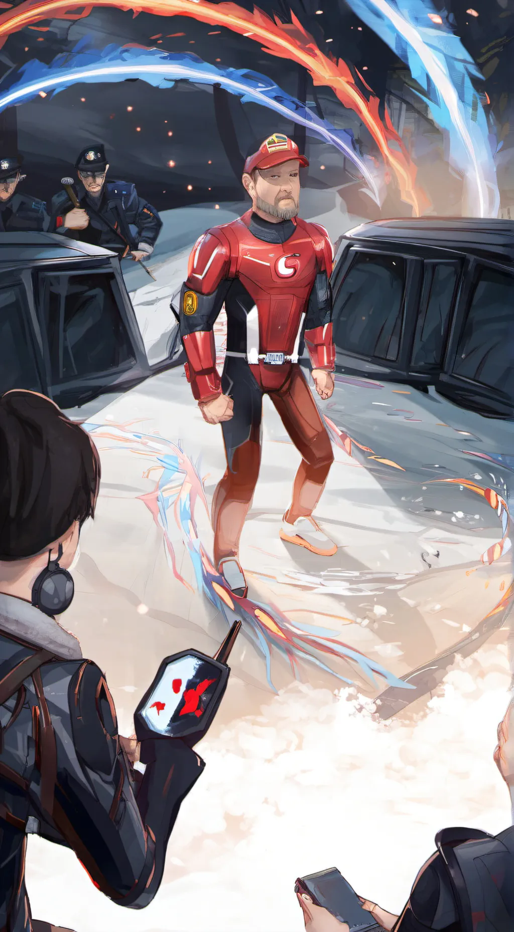 ai character: Pizza guy background