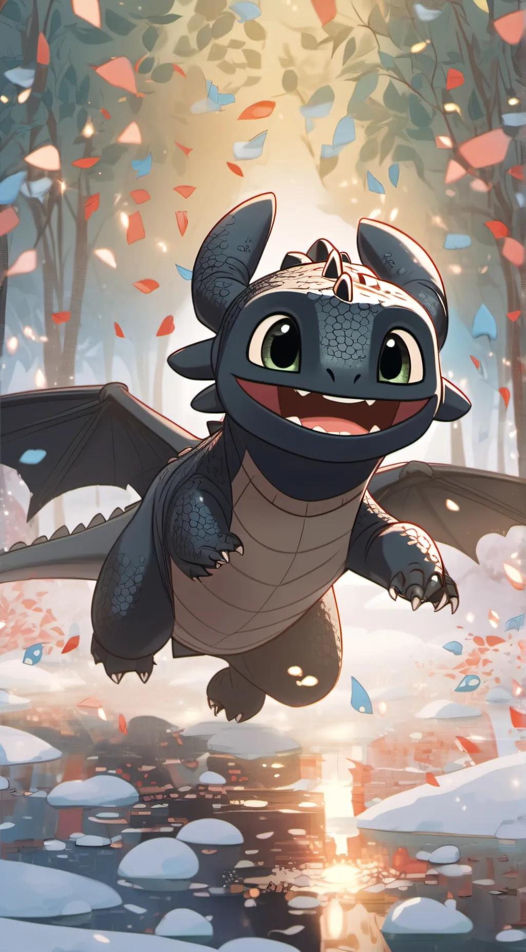 ai character: Toothless  background