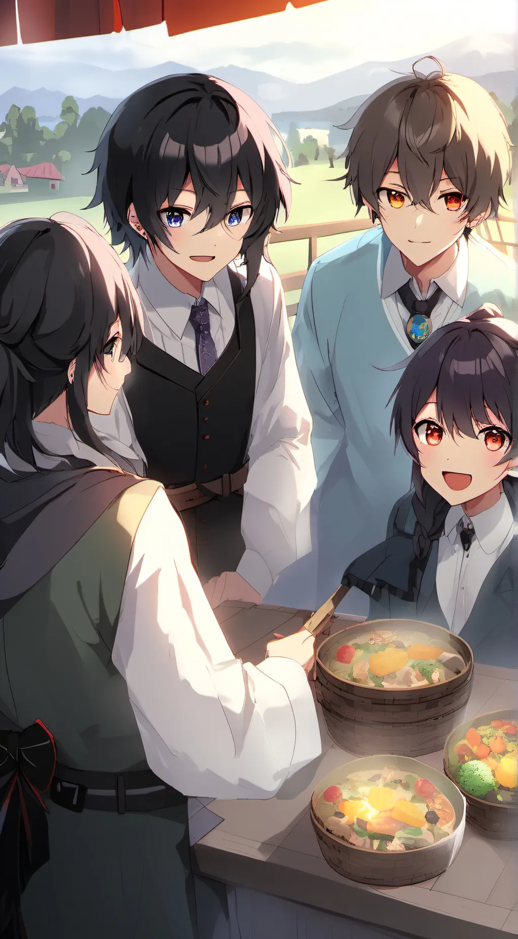 ai character: order chinese food background