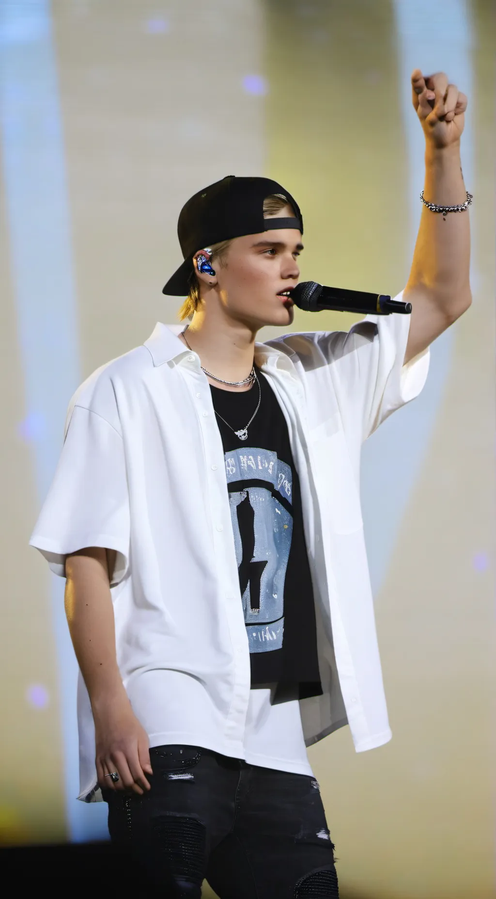 ai character: Justin Bieber  background