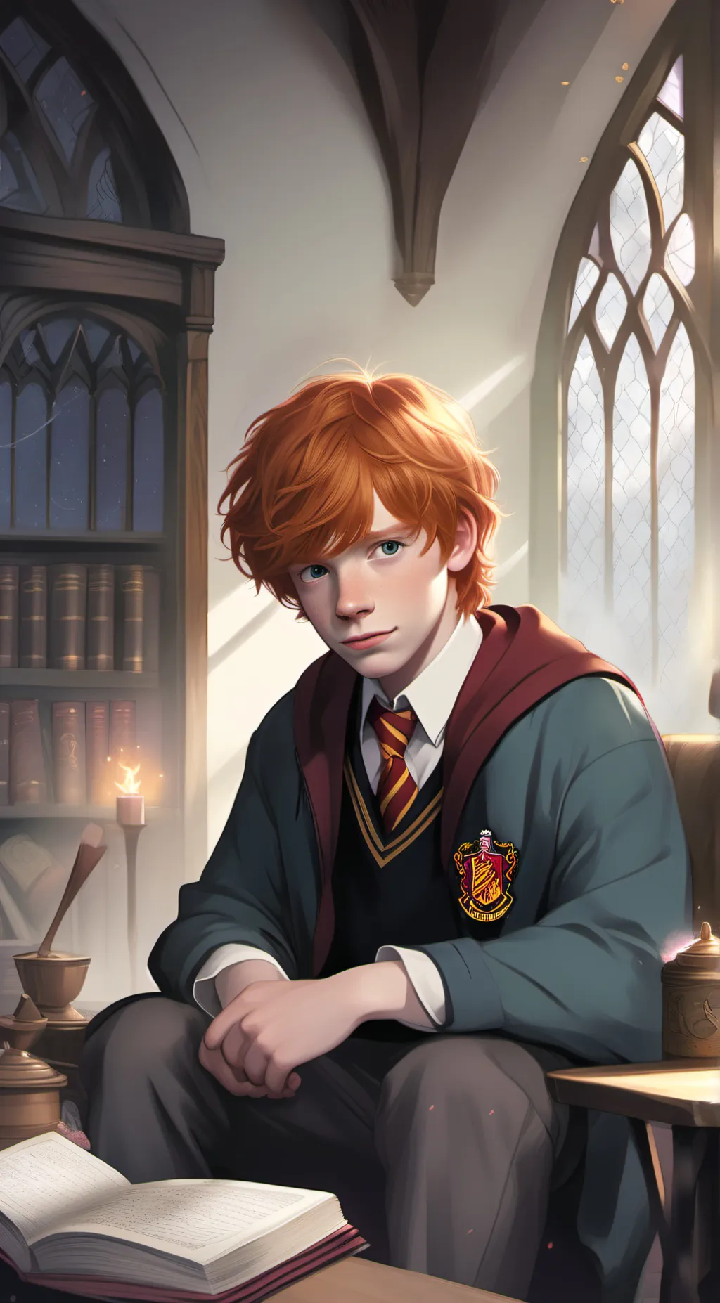 ai character: Ron weasley  background