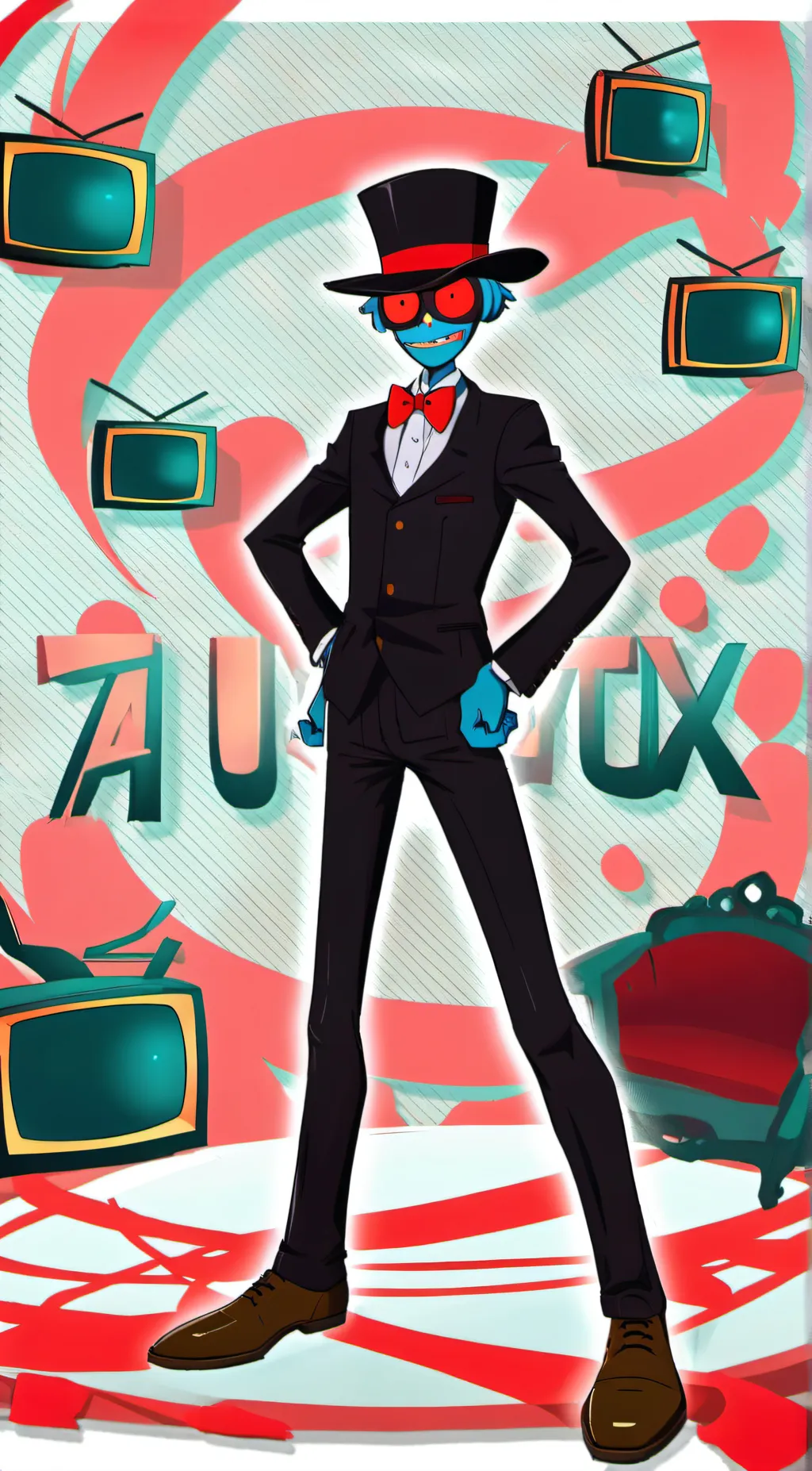 ai character: Vox hazbin hotel background
