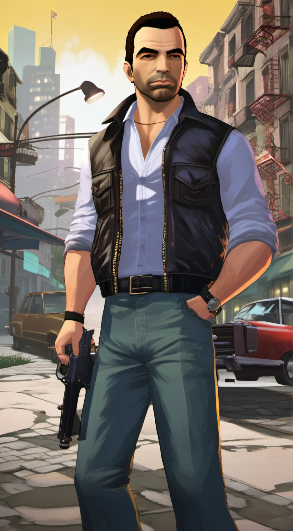ai character: Toni Cipriani  background