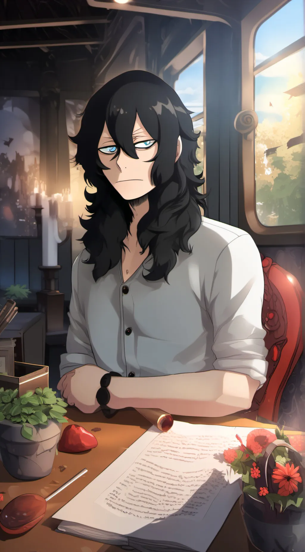 ai character: Shota aizawa  background