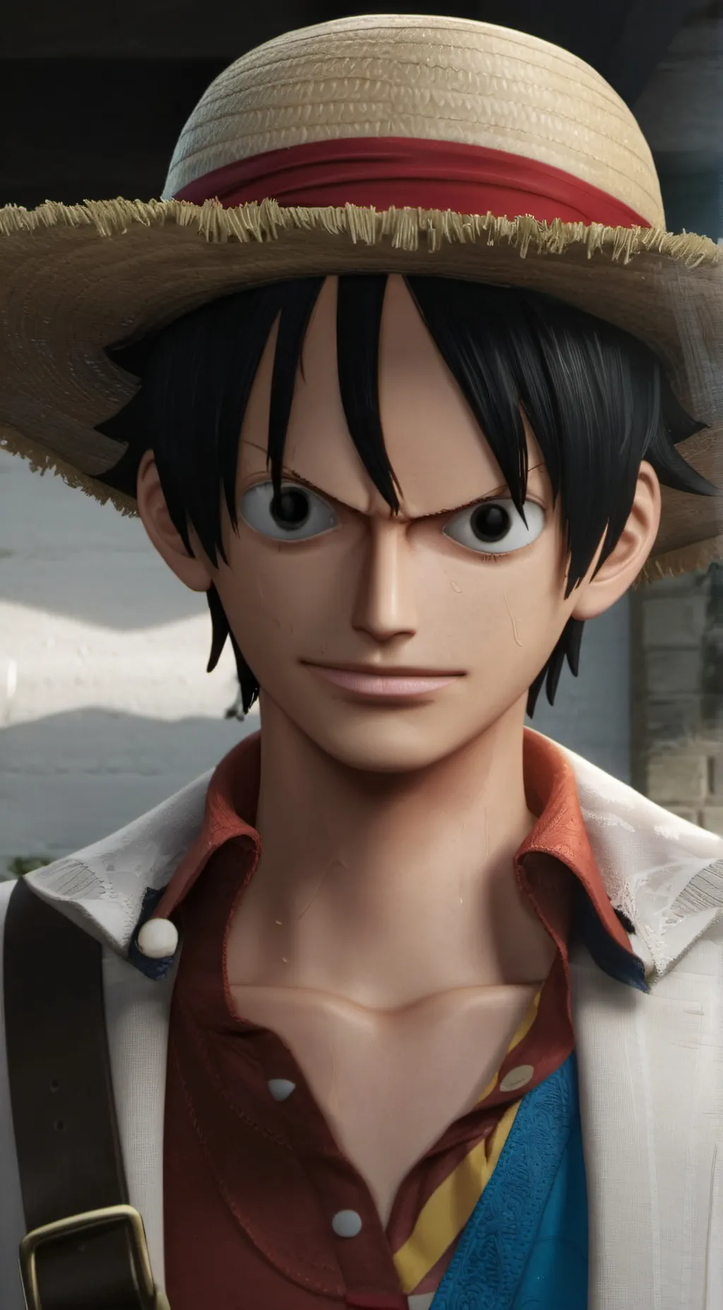 ai character: luffy from wano background