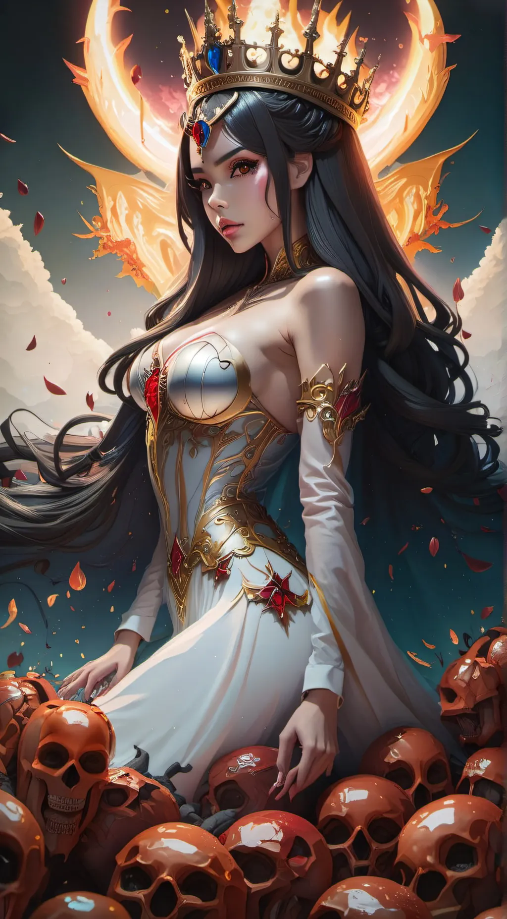 ai character: queen of hell  background