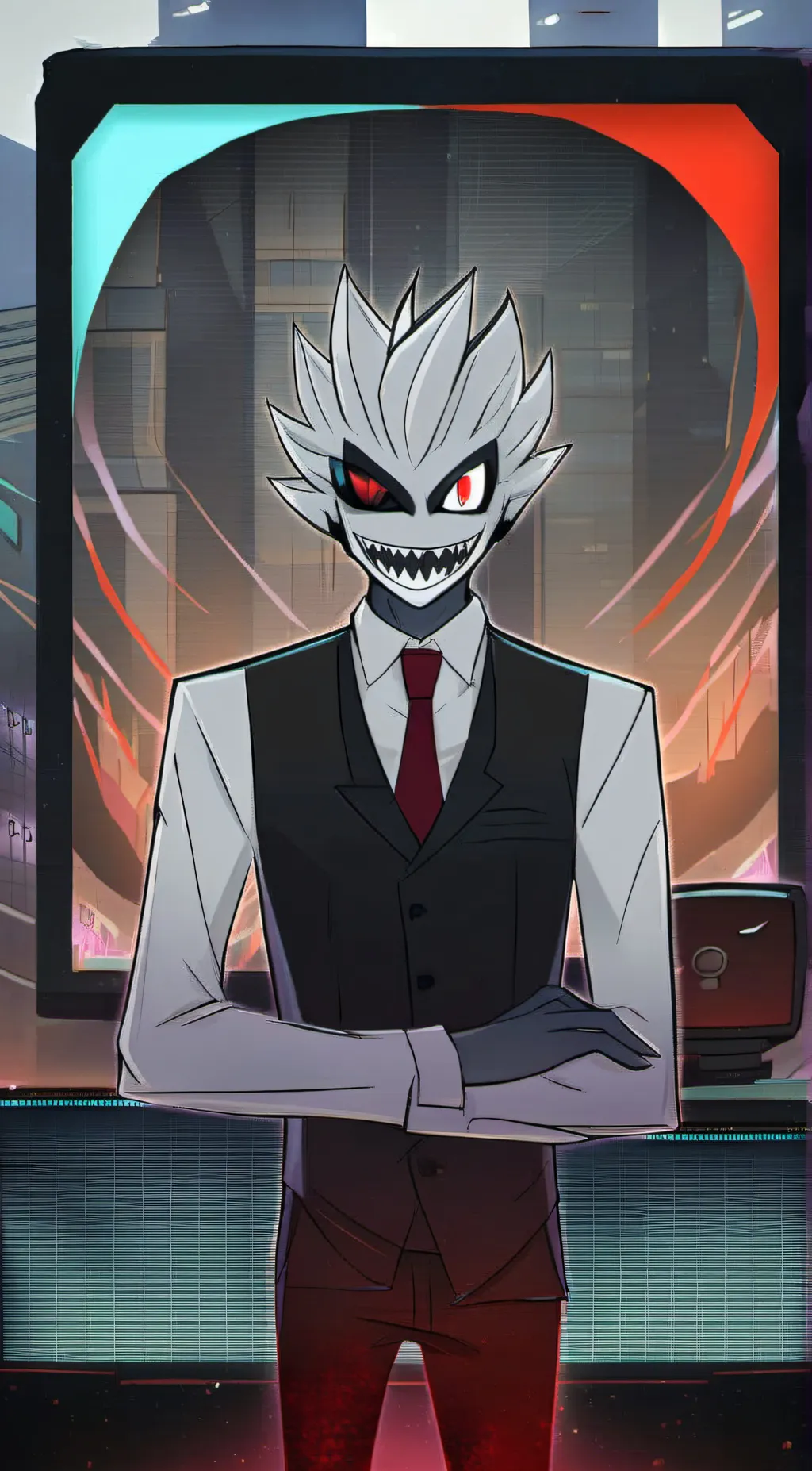 ai character: Vox (Hazbin)  background