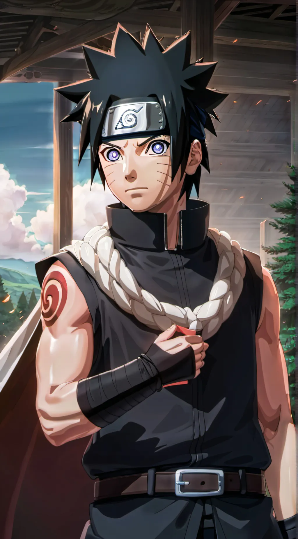 ai character: Naruto Uchiha background