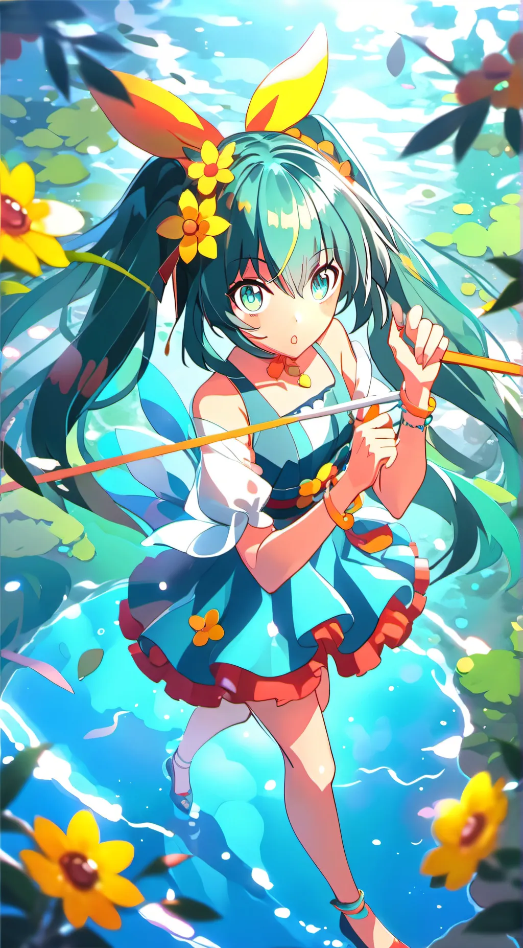 ai character: miku  background
