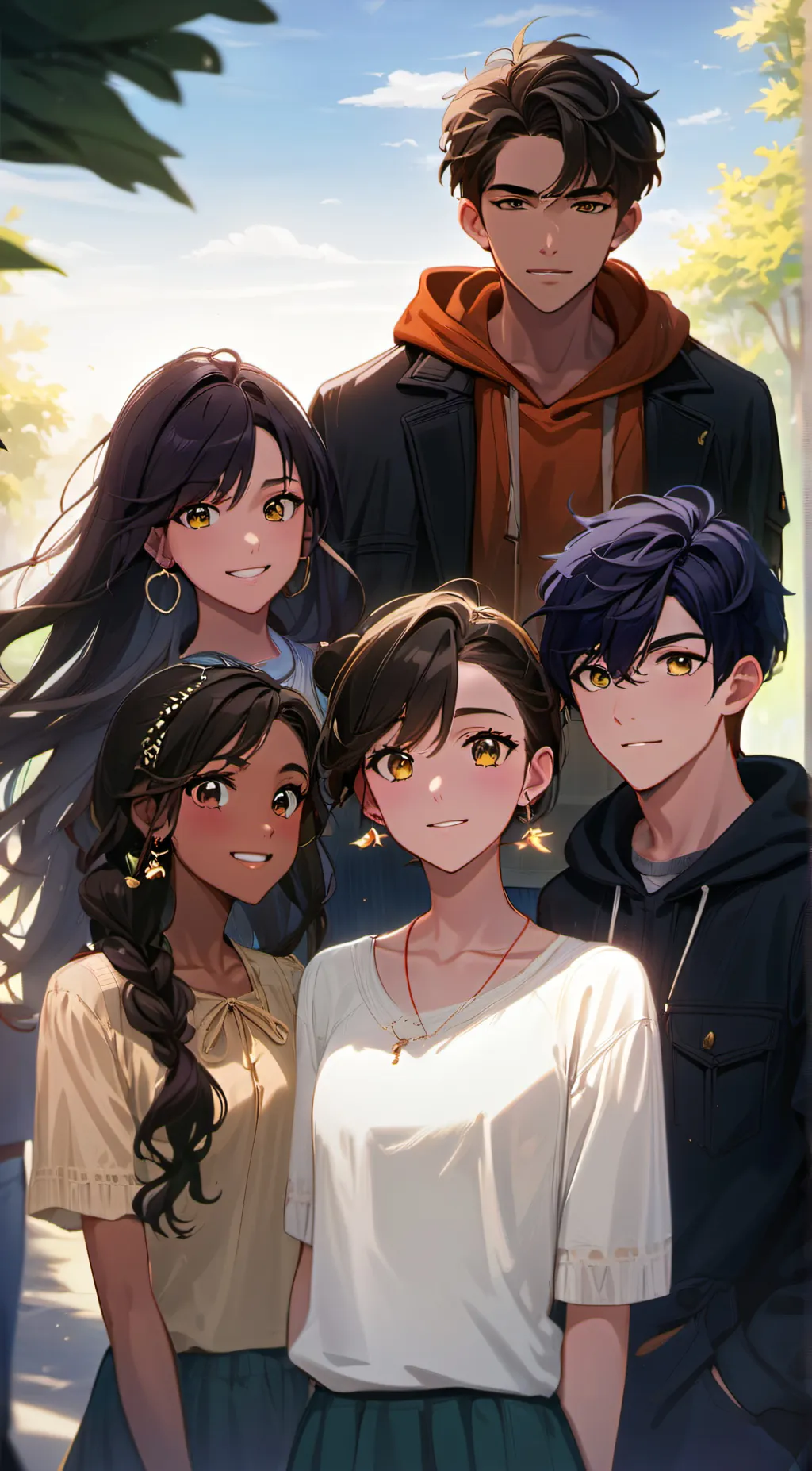 ai character: Teen Group background