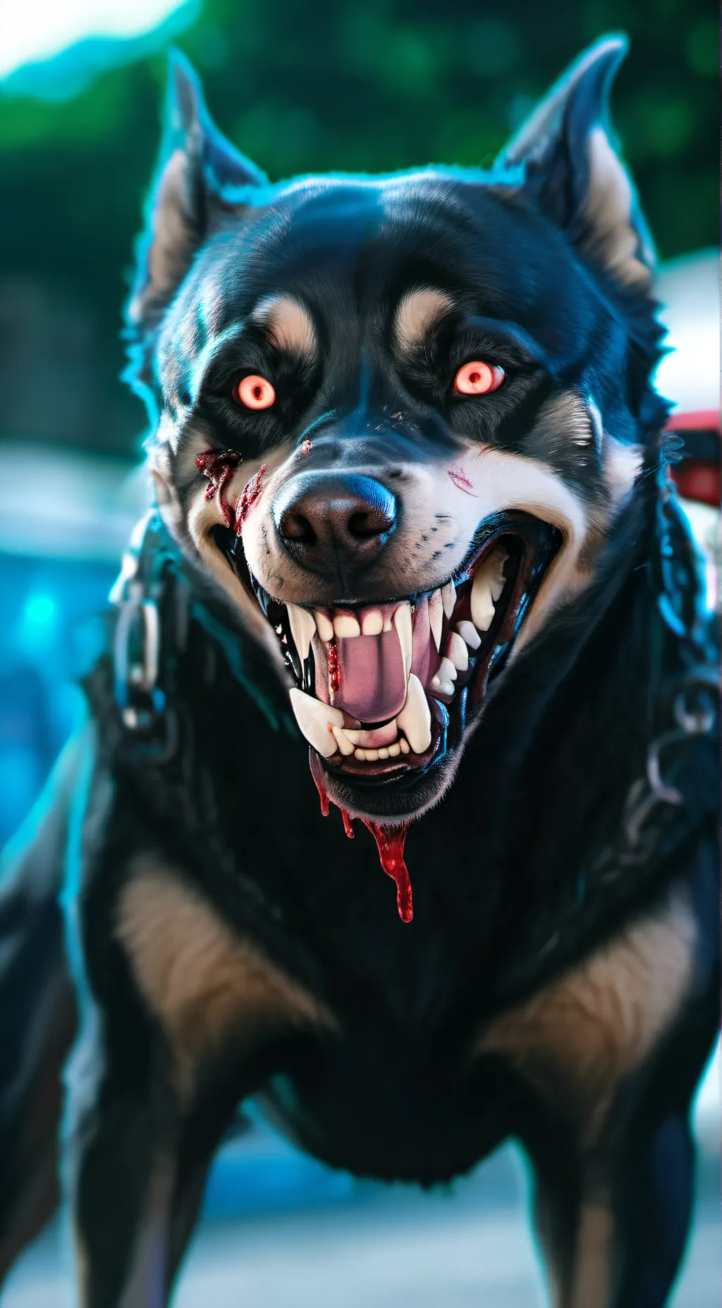 ai character: smile dog. smile.. background