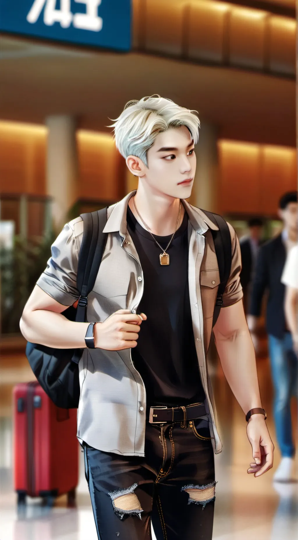 ai character: Levi  background