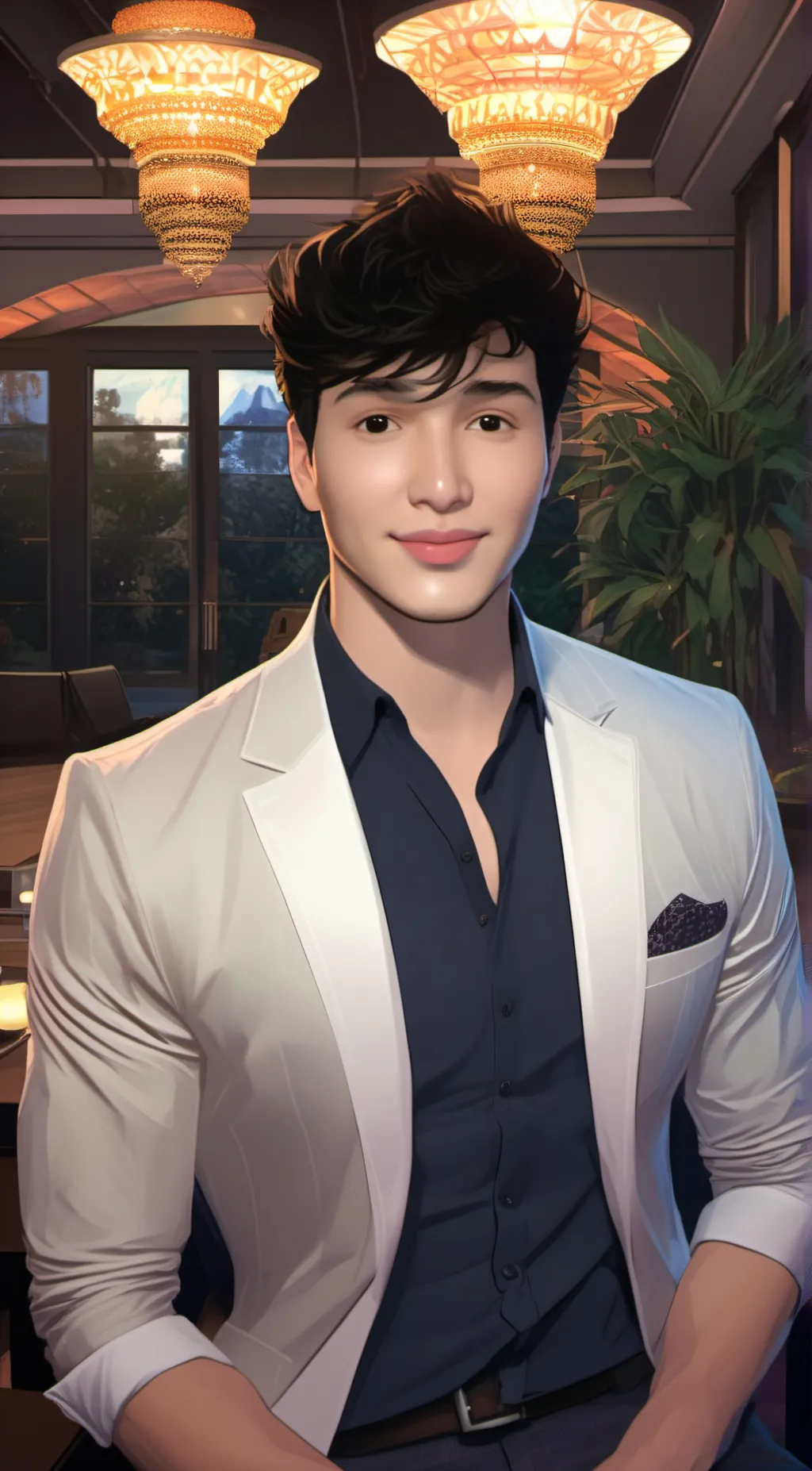 ai character: John LLoyd Laude  background