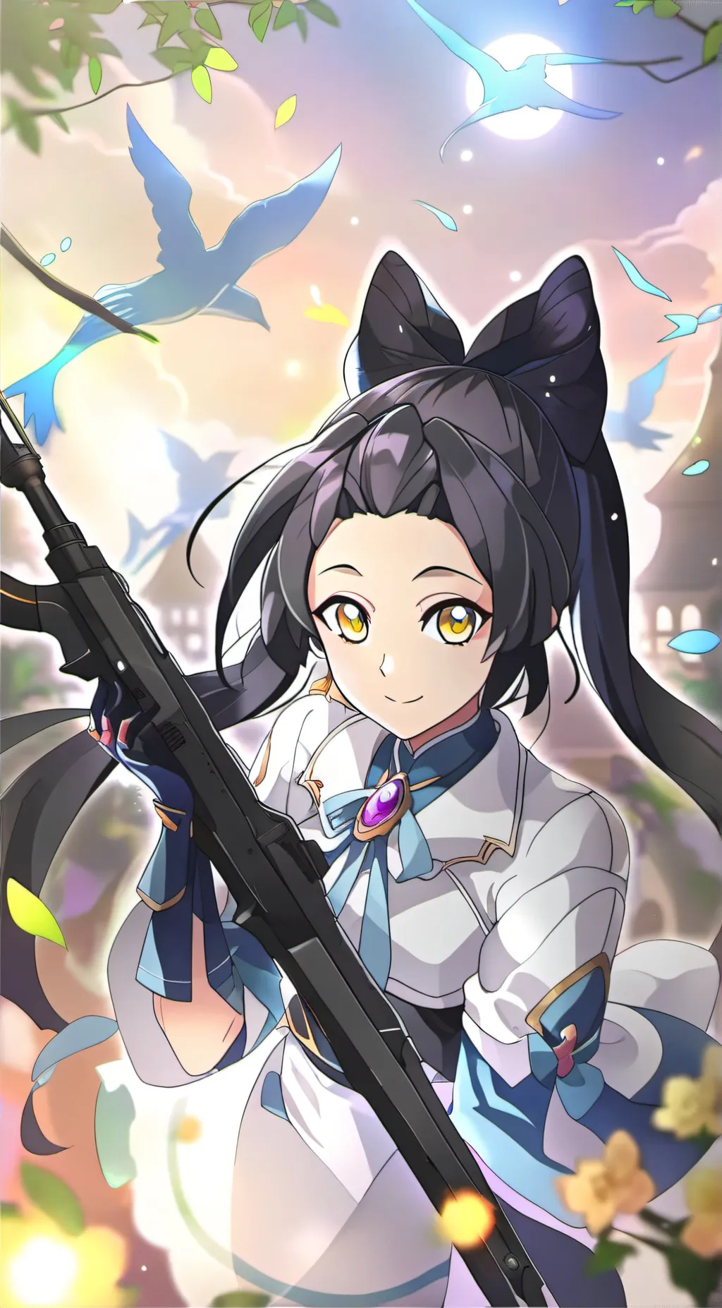ai character: Violet background