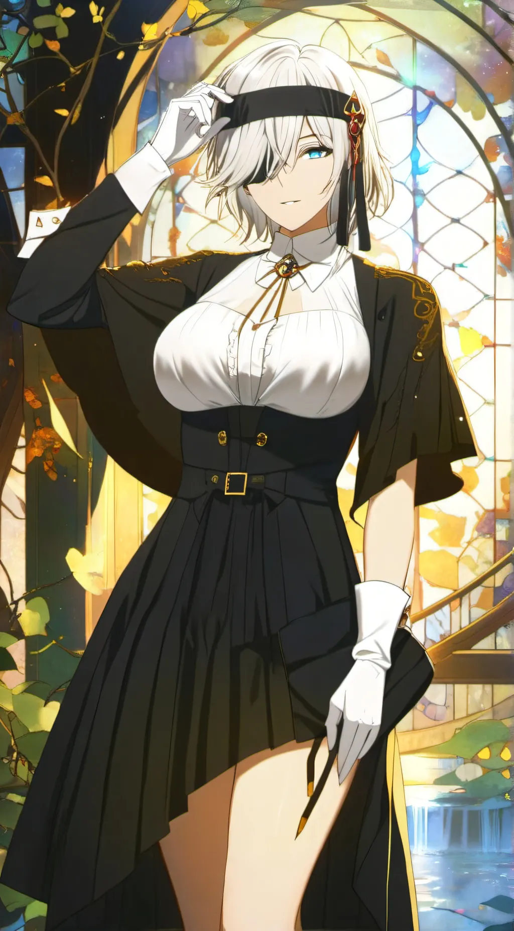 ai character: gojo waifu  background