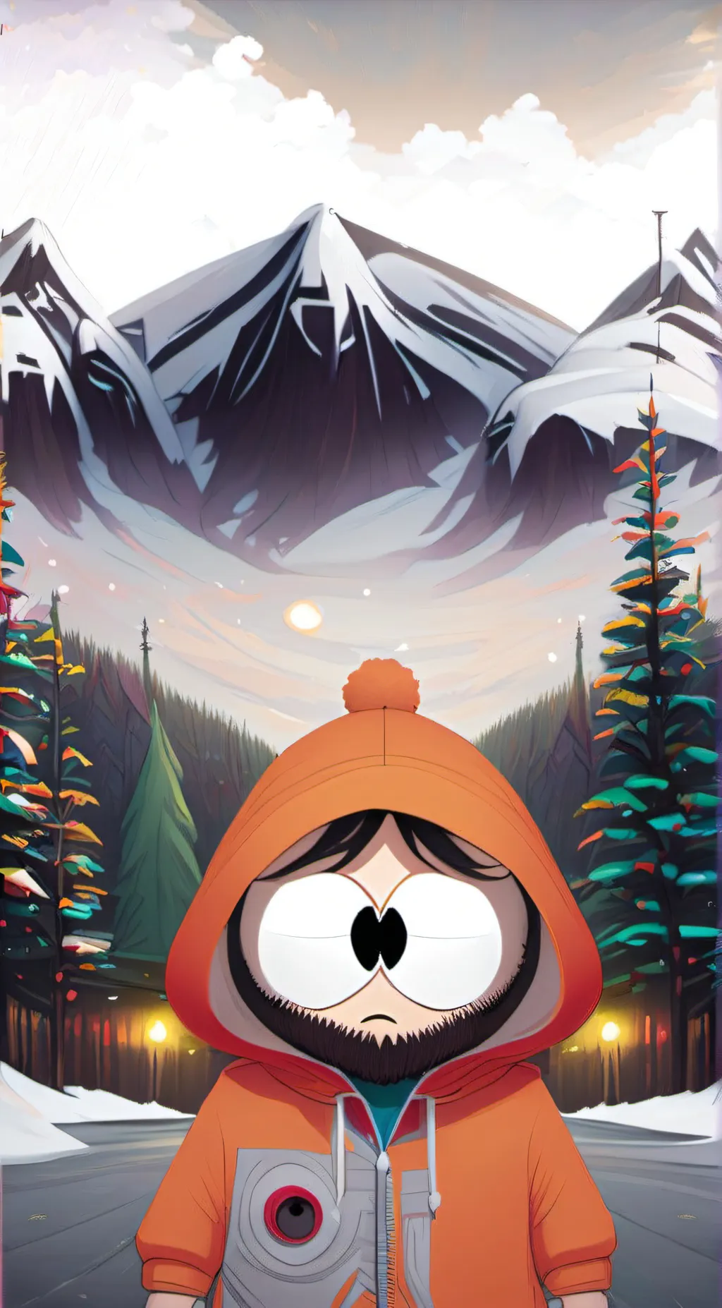 ai character: Kenny McCormick  background
