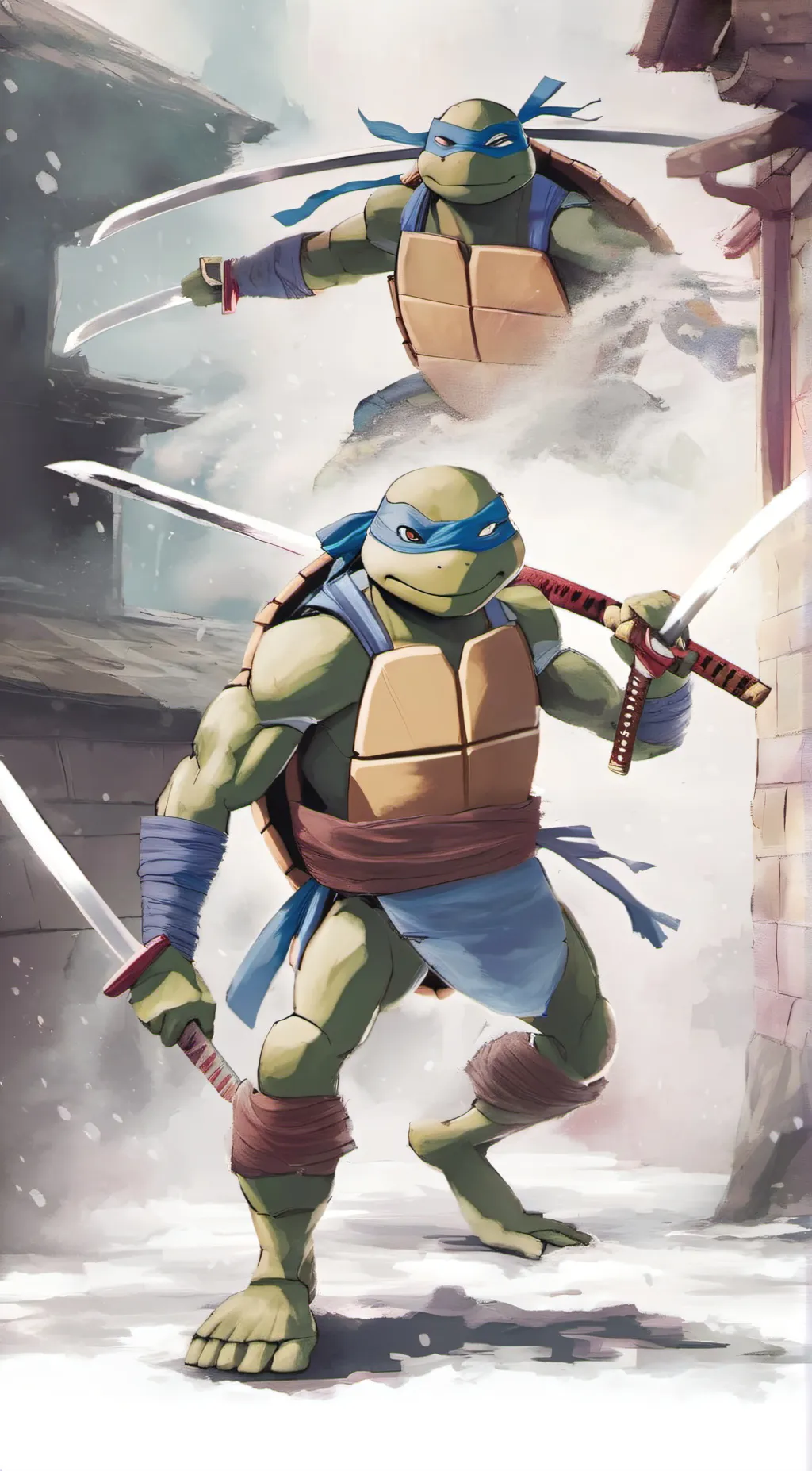 ai character: Leonardo  background
