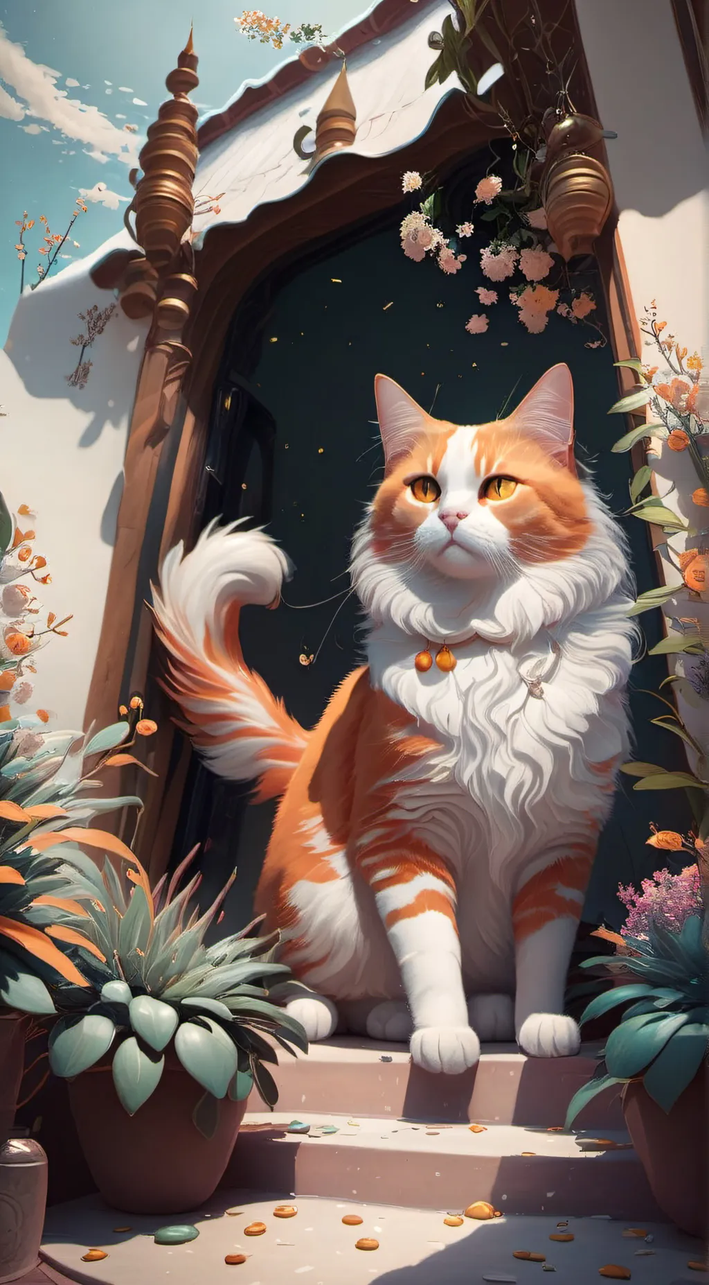 ai character: orange claw background