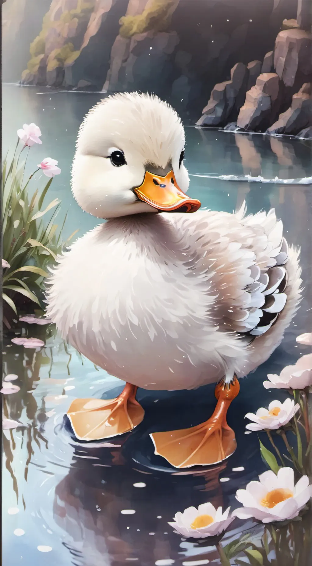 ai character: A duck background