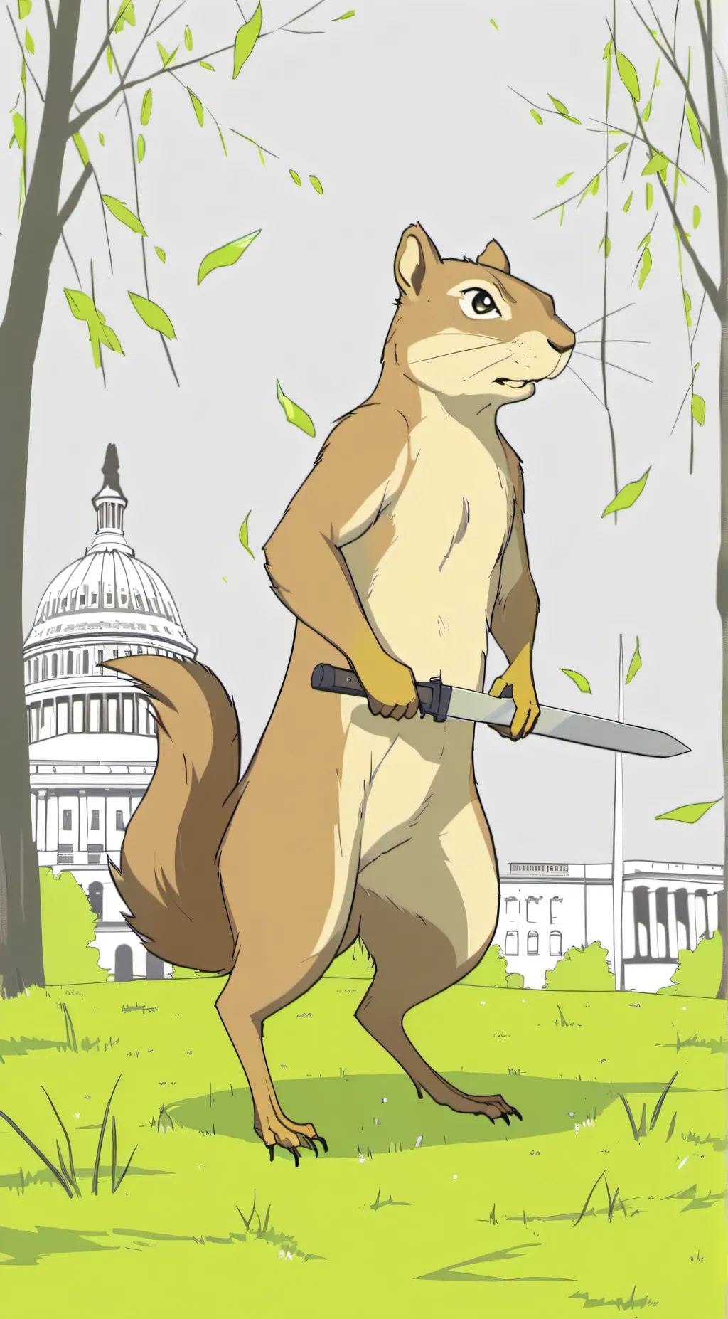 ai character: Angry squirrel background