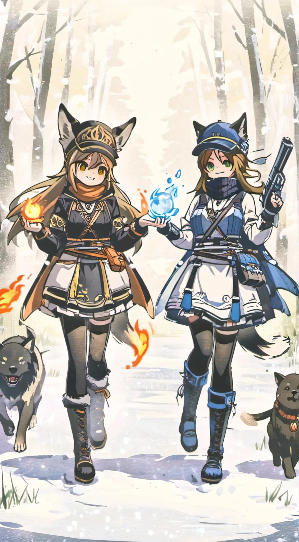 ai character: Flair and Scarlet background