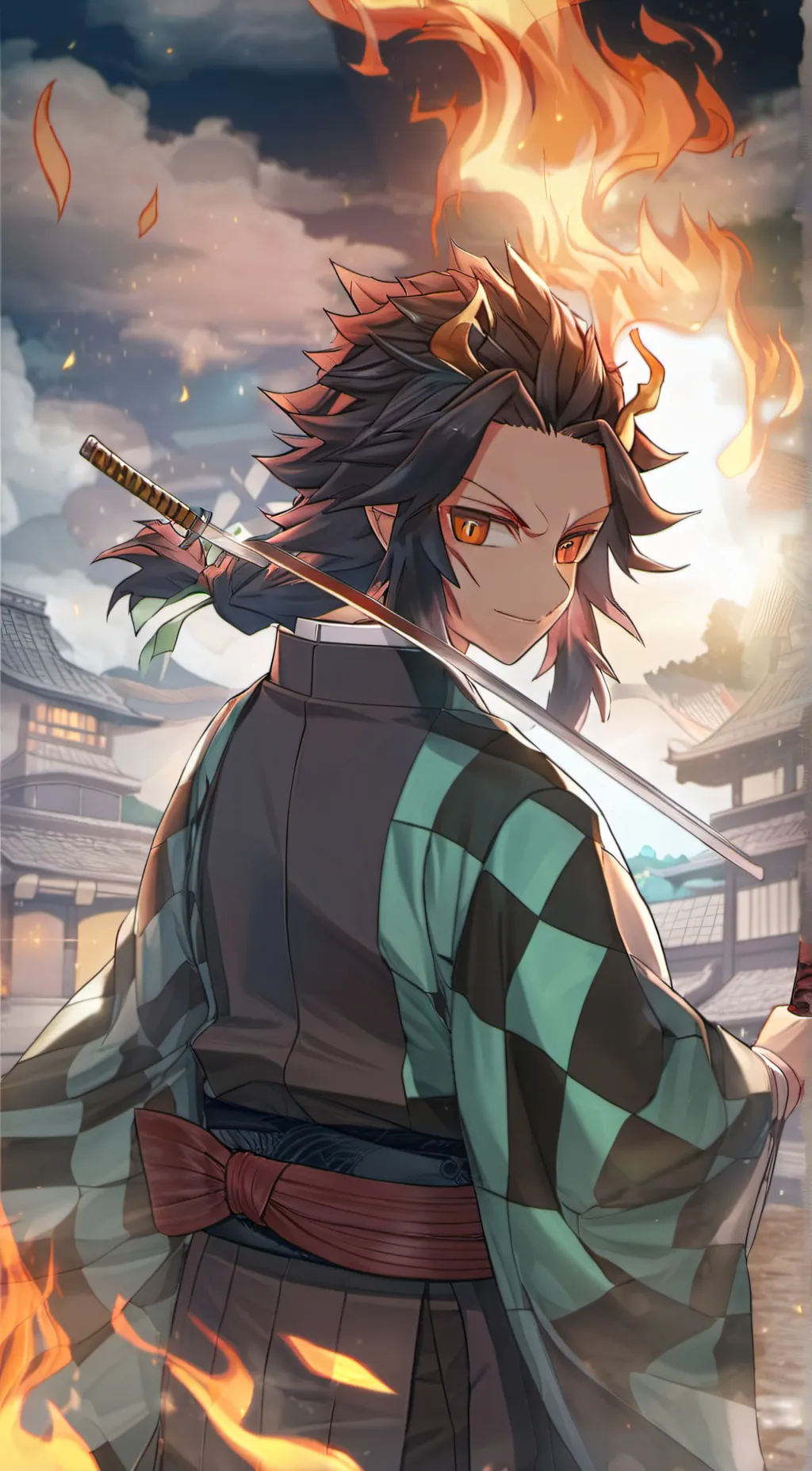ai character: Tonjiro  background