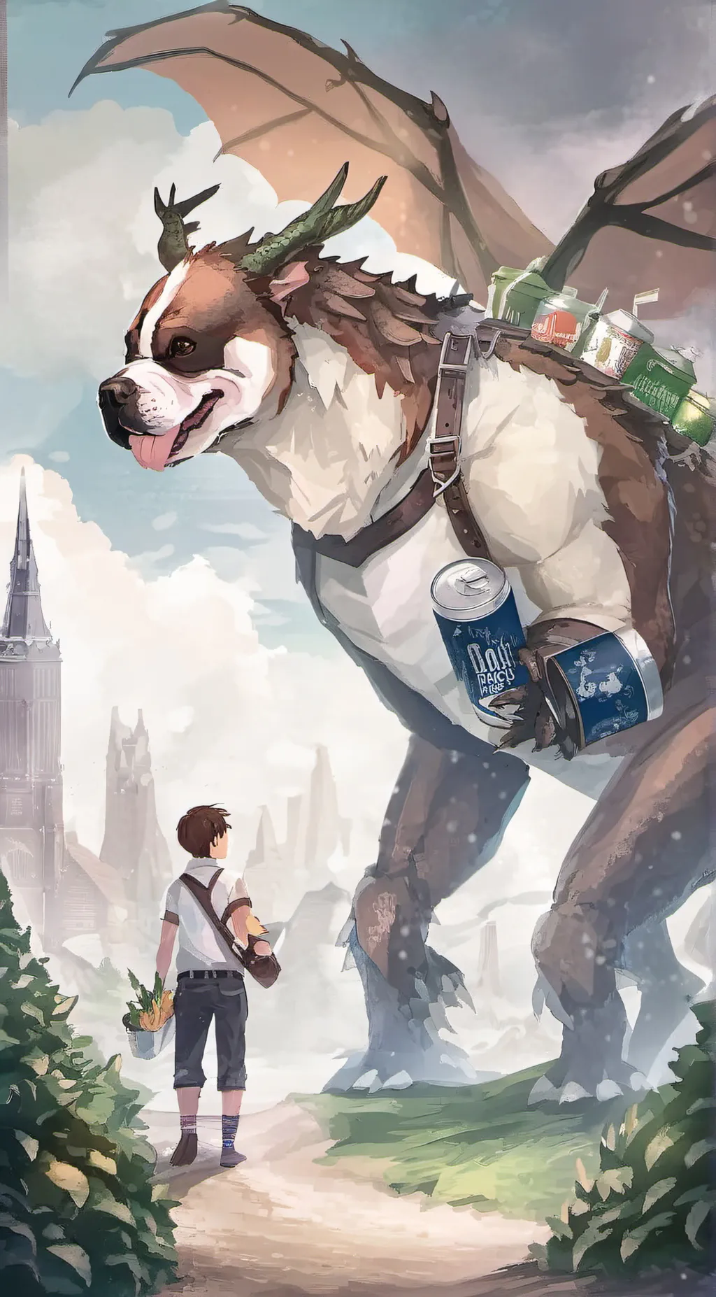 ai character: Rootbeer dragon  background