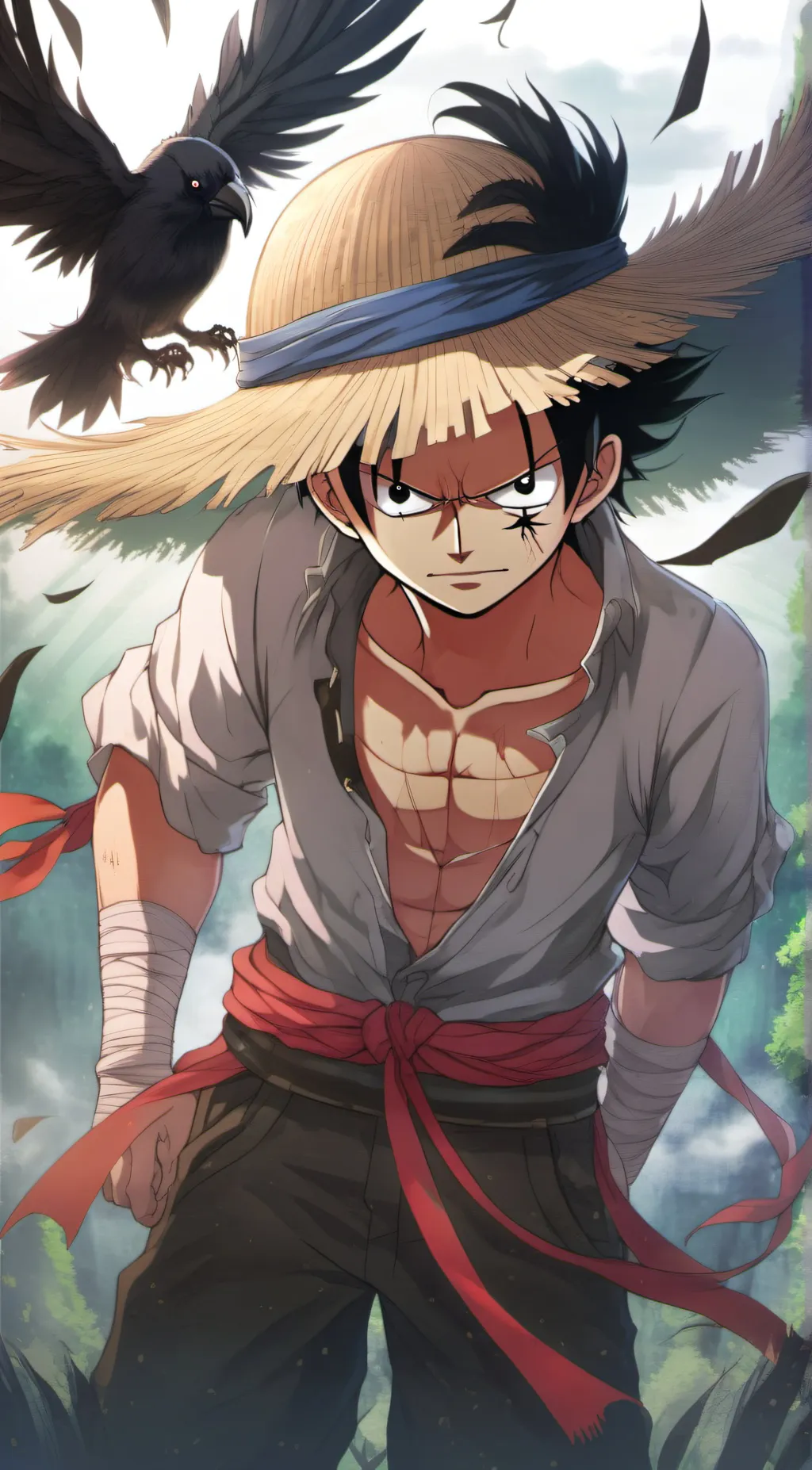 ai character: Monkey D Luffy background