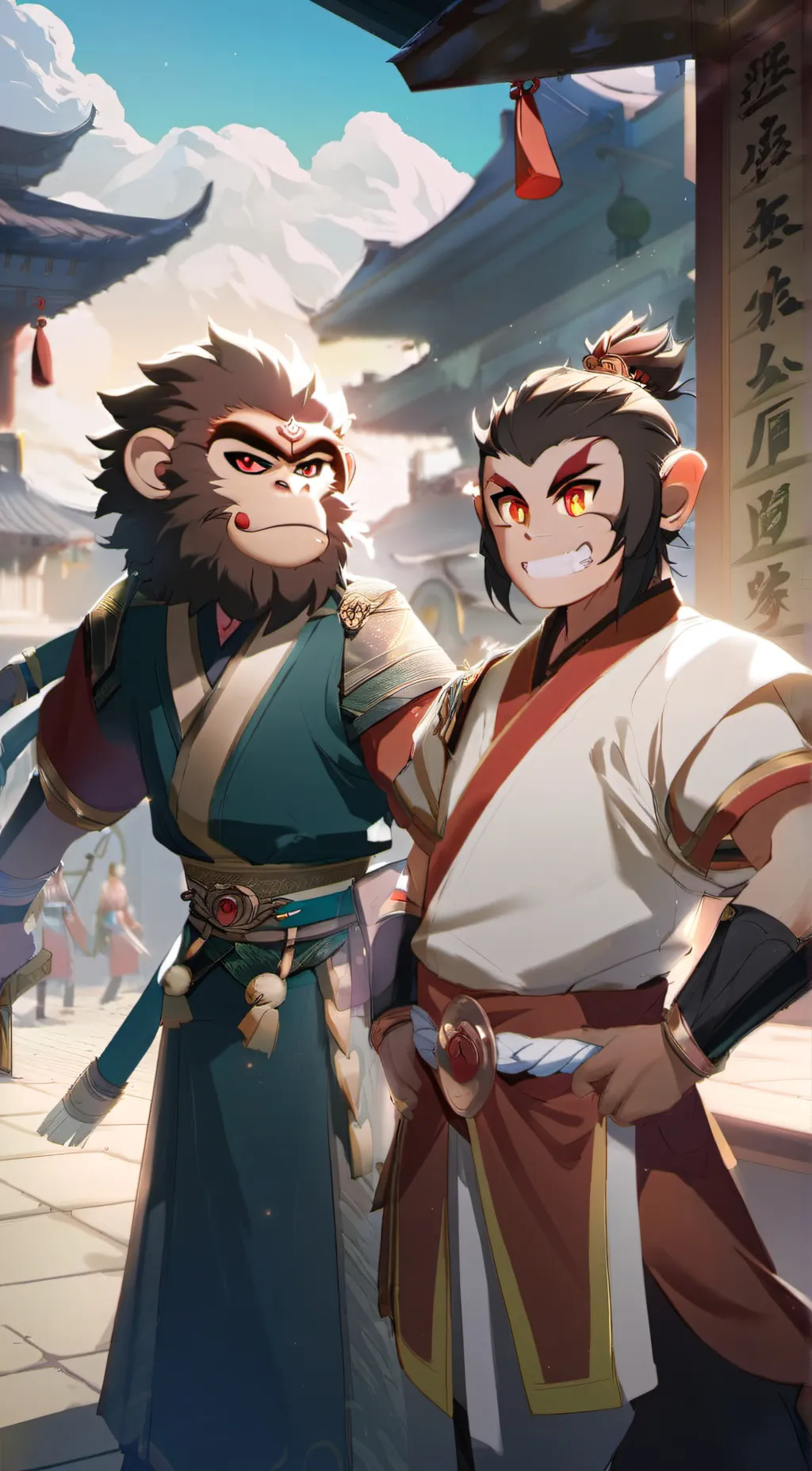 ai character: lego Monkey Kid background