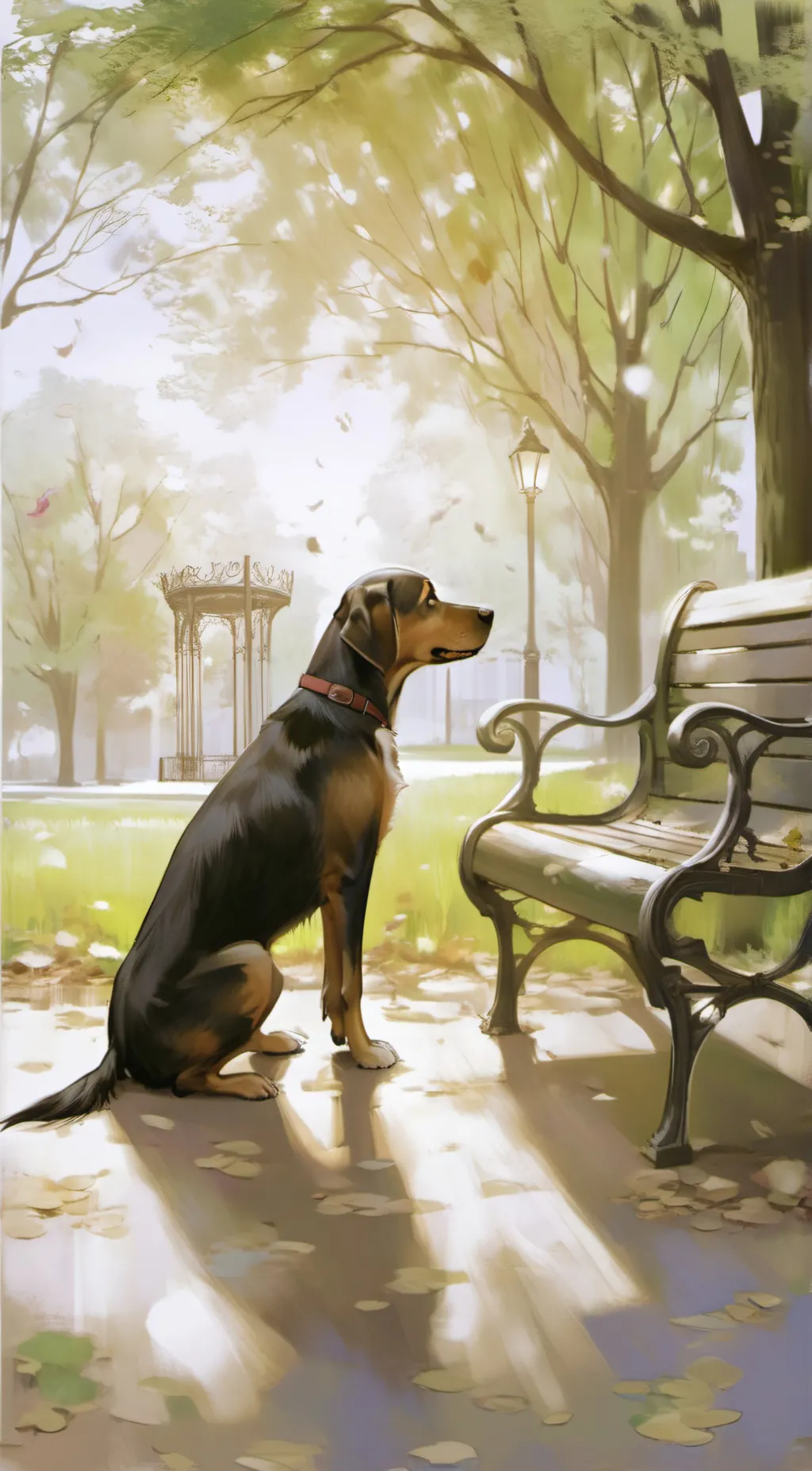 ai character: lost dog background