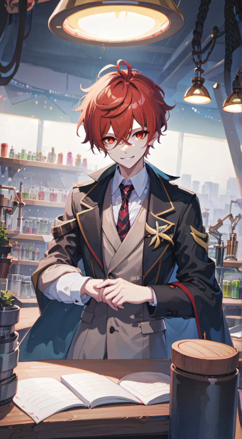 ai character: red background