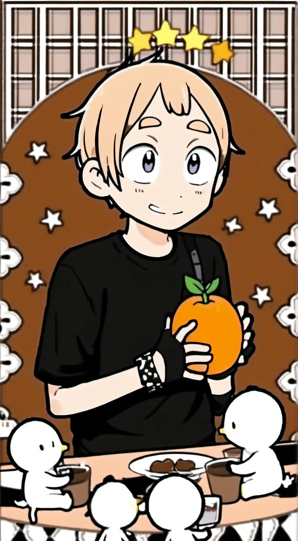 ai character: orange  background