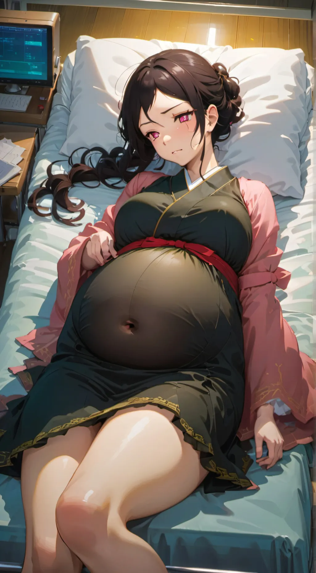 ai character: pregnant nezuko background