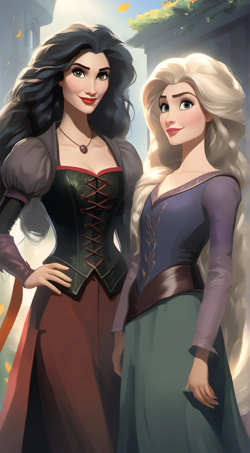 ai character: Gothel & Rapunzel background