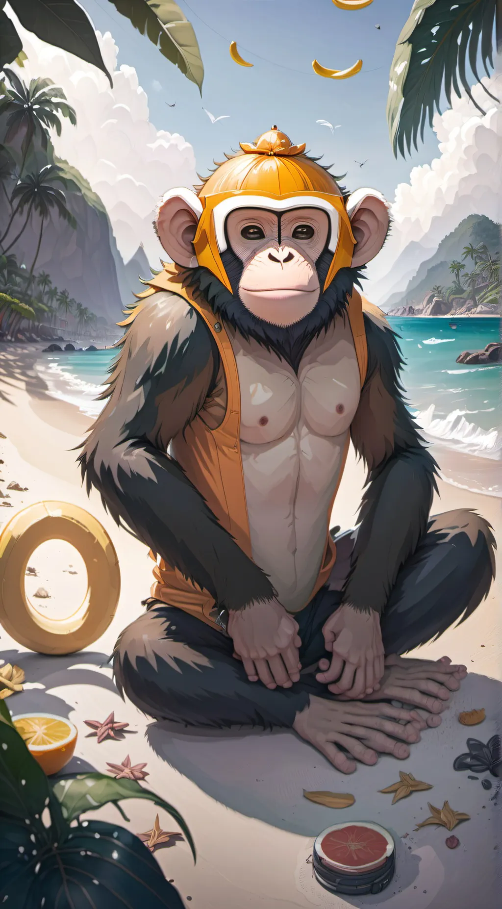 ai character: 🍍OMB🍌 background