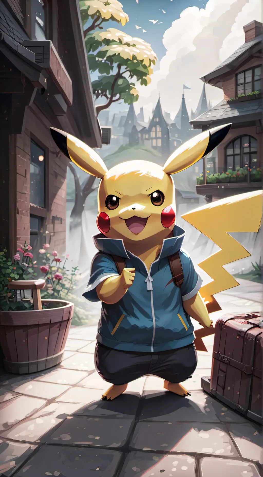 ai character: Pikachu background