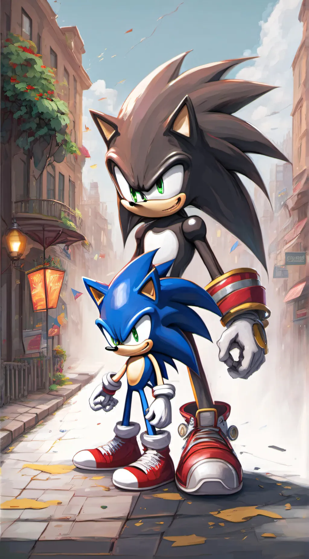 ai character: sonic x shadow  background