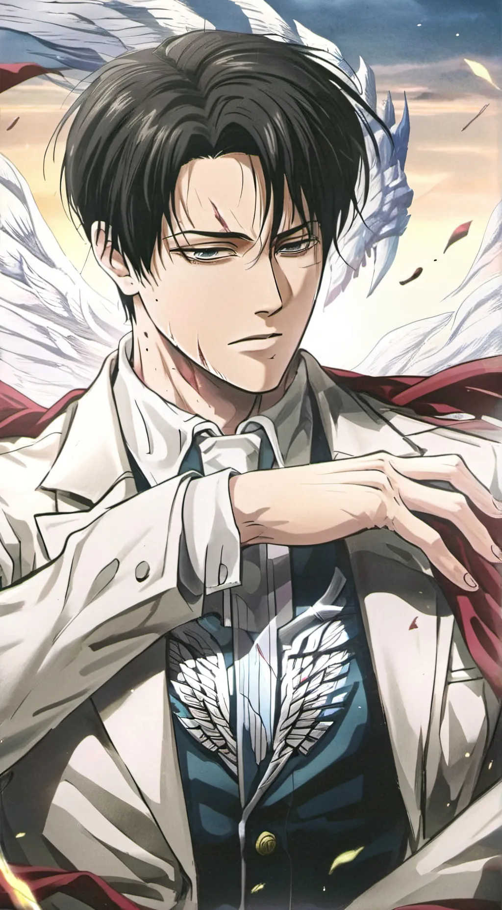 ai character: Levi Ackerman  background