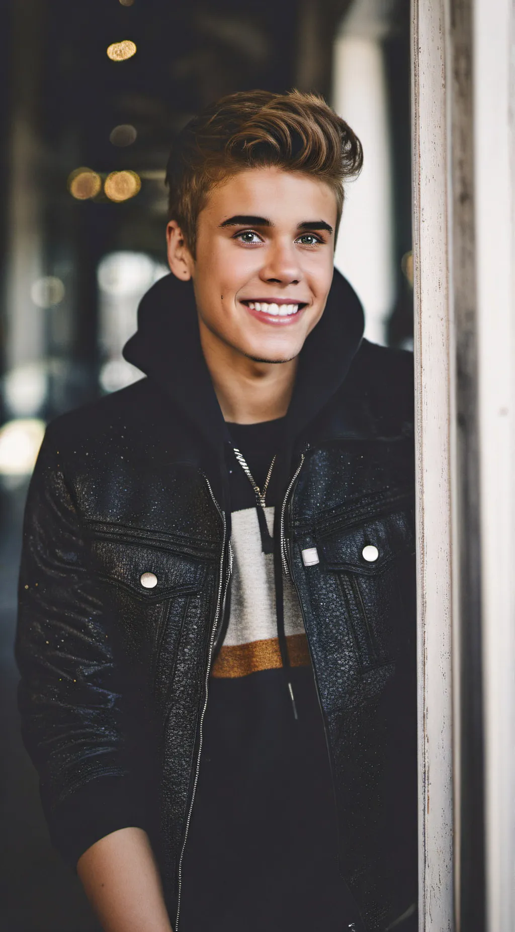 ai character: Justin Bieber  background